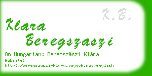 klara beregszaszi business card